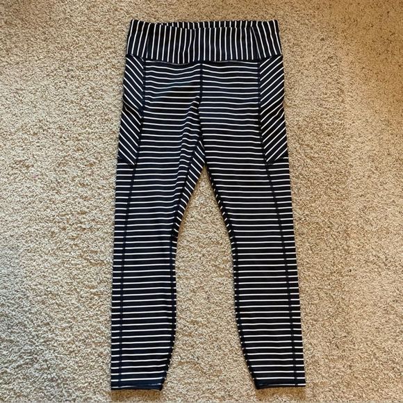 Athleta Stripe Contender 7/8 Tights Leggings S - Picture 2 of 7